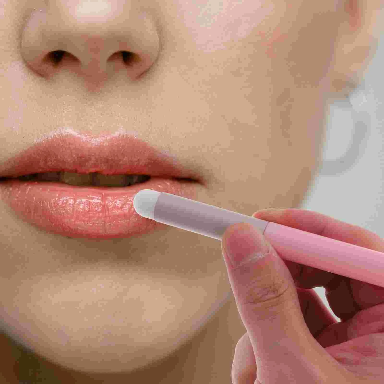 8 pçs pincel labial aplicadores de batom sombra bálsamo ferramentas de maquiagem descartáveis uso pintado tubo de alumínio varinhas fundação de viagem