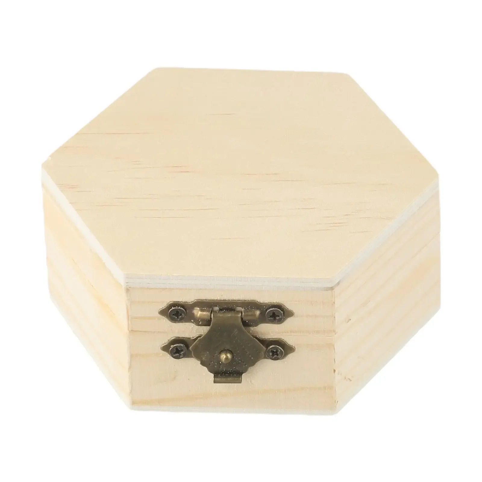 1Pcs Wooden Hexagonal Shaped Storage Box Jewelry Box Wedding Gifts Favors Box Holder Fashion Simple Jewelry Display