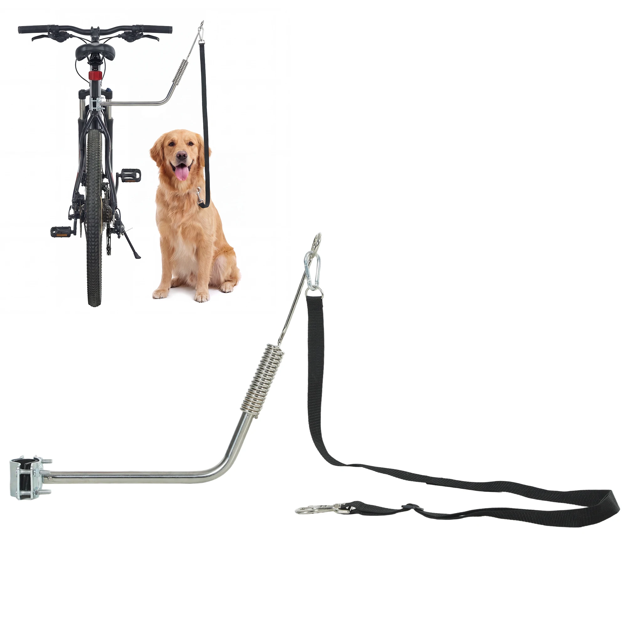 PawHut fietsriem hondenriem met schokdempers en verstelbare riem