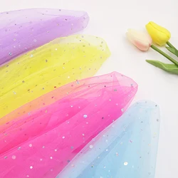 150cm 2yards Glitter Mirage Silver Dot Printing Tulle for Girls Summer Princess Dress Handmade DIY Clothing Decoration Fabric