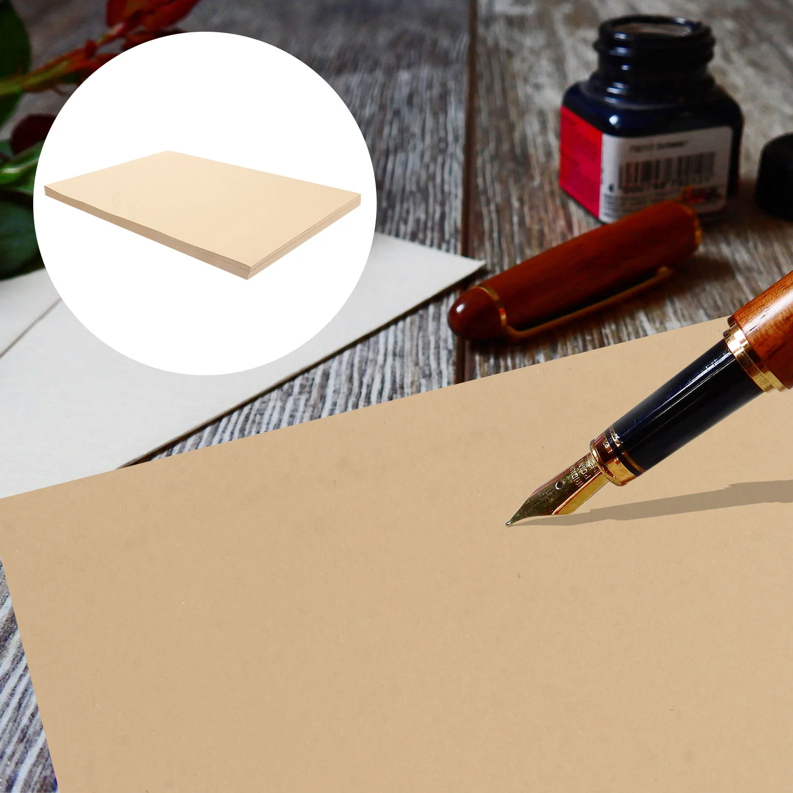 100枚 クラフト文具用紙 ヴィンテージ ライトブラウン A4 レターペーパー 書き込み、描画、クラフト、ラッピング、メモ用