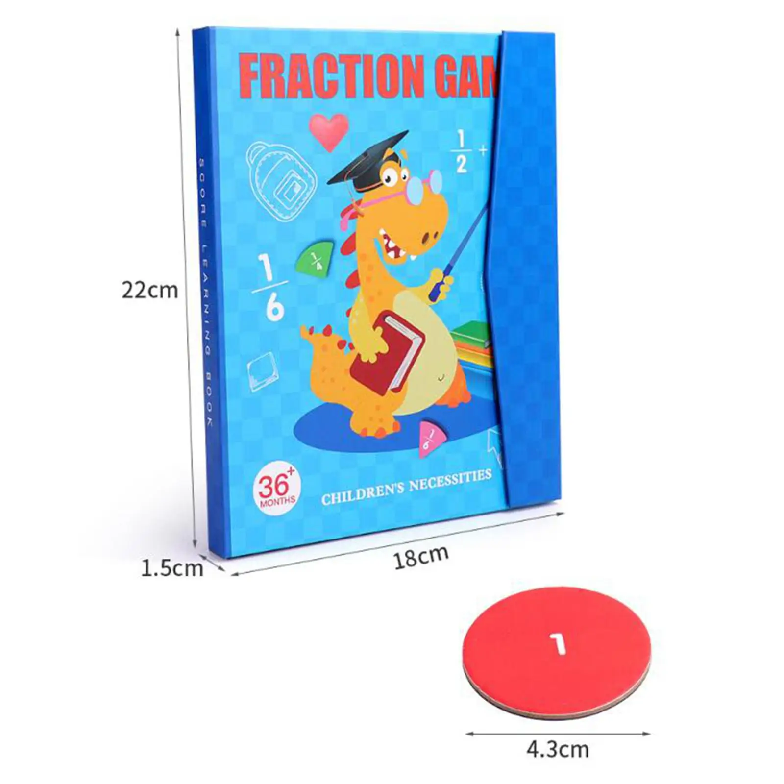 Fraction Learning Math Toys Book Stand Design Rainbow Math Teaching Tools Fraction Teaching Aids Fraction Concept Toys for Gift