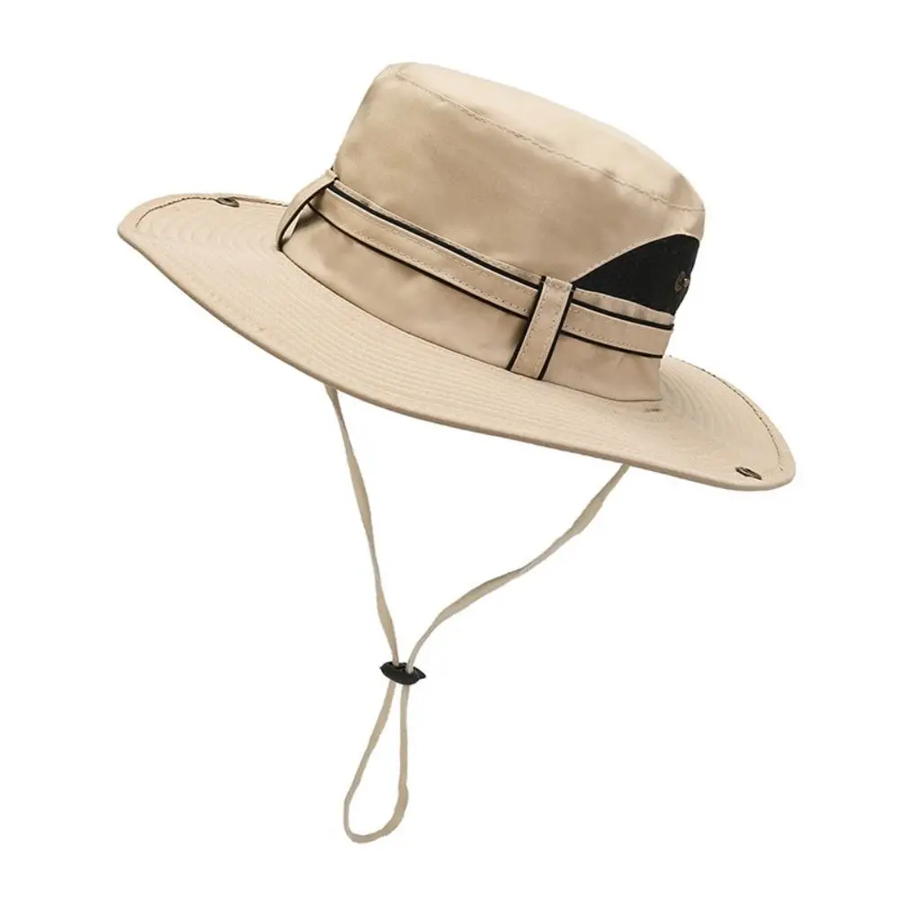 Summer Men Bucket Hat Outdoor UV Protection Wide Brim Panama Safari Hunting Hiking Hat Sun Hats Mesh Beach Cap Fishing Hat