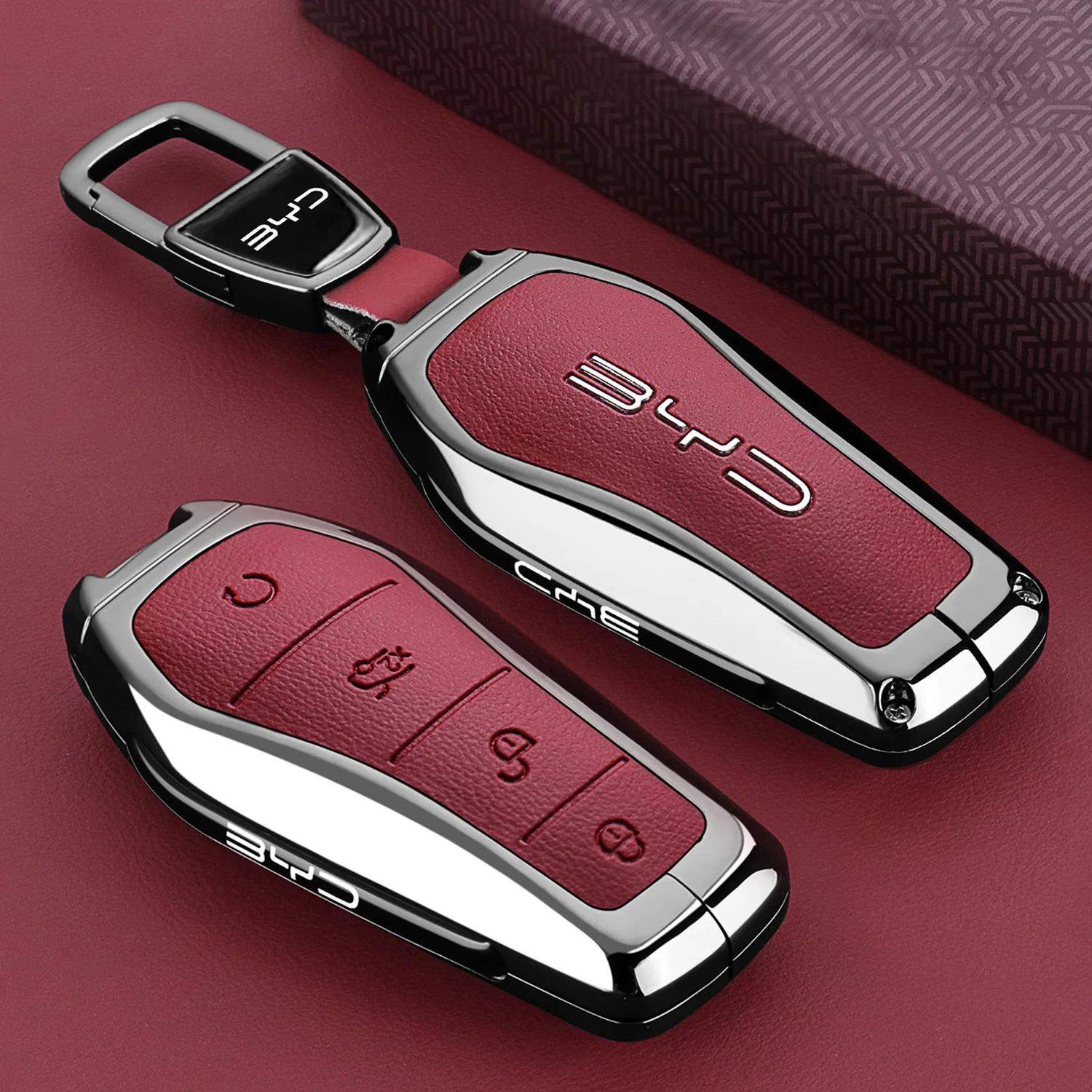 Car Key Case for BYD Atto 3 2022 2025 2026 Accessories Keychain Remote Protection Cover Bag Shell Housing Ring Holder Fob