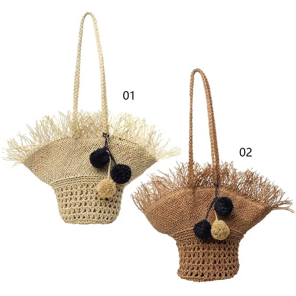 

Straw Beach Bag Large Summer Hollow Shoulder Bag Underarm Bag Holiday Travel Handbag for Women