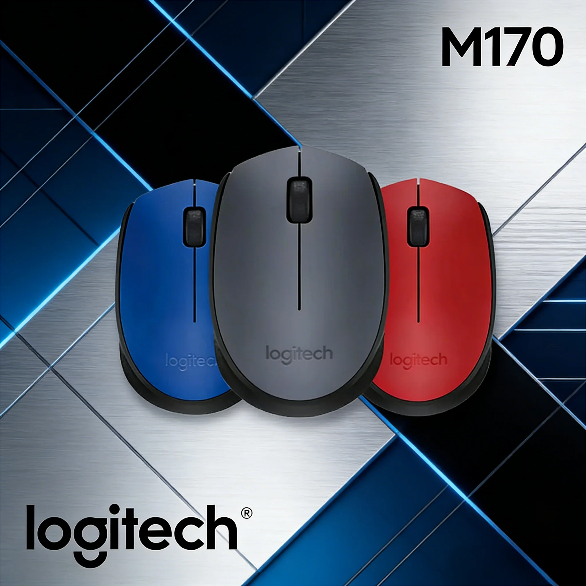 

Беспроводная периферия Logitech M170, универсальная для всех компьютеров, USB-приемник и портативный дизайн