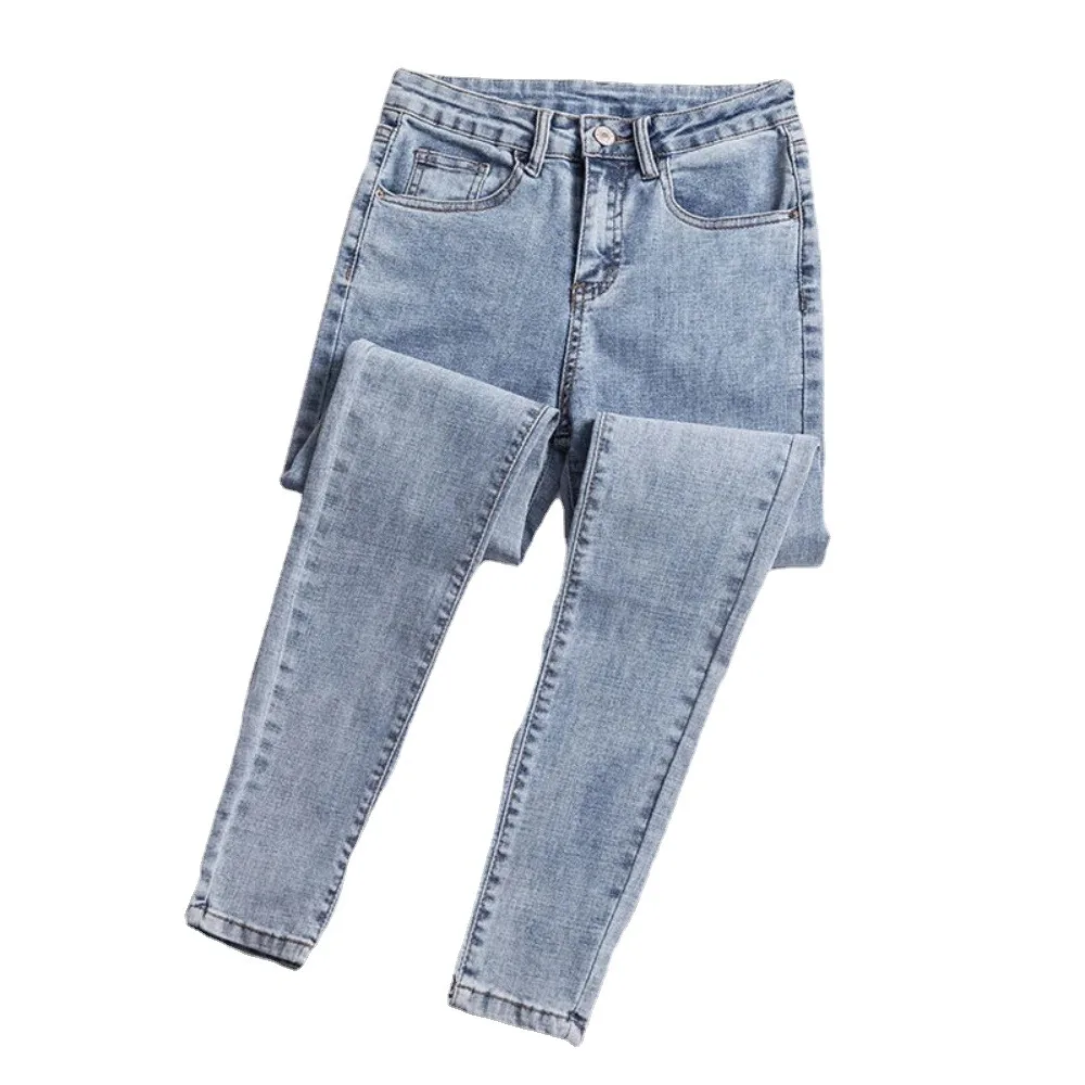 Denim Pants Spring Autumn Jeans For Women High Waist Skinny Warm Thick Jeans Womens High Elastic Stretch Jeans women clothing