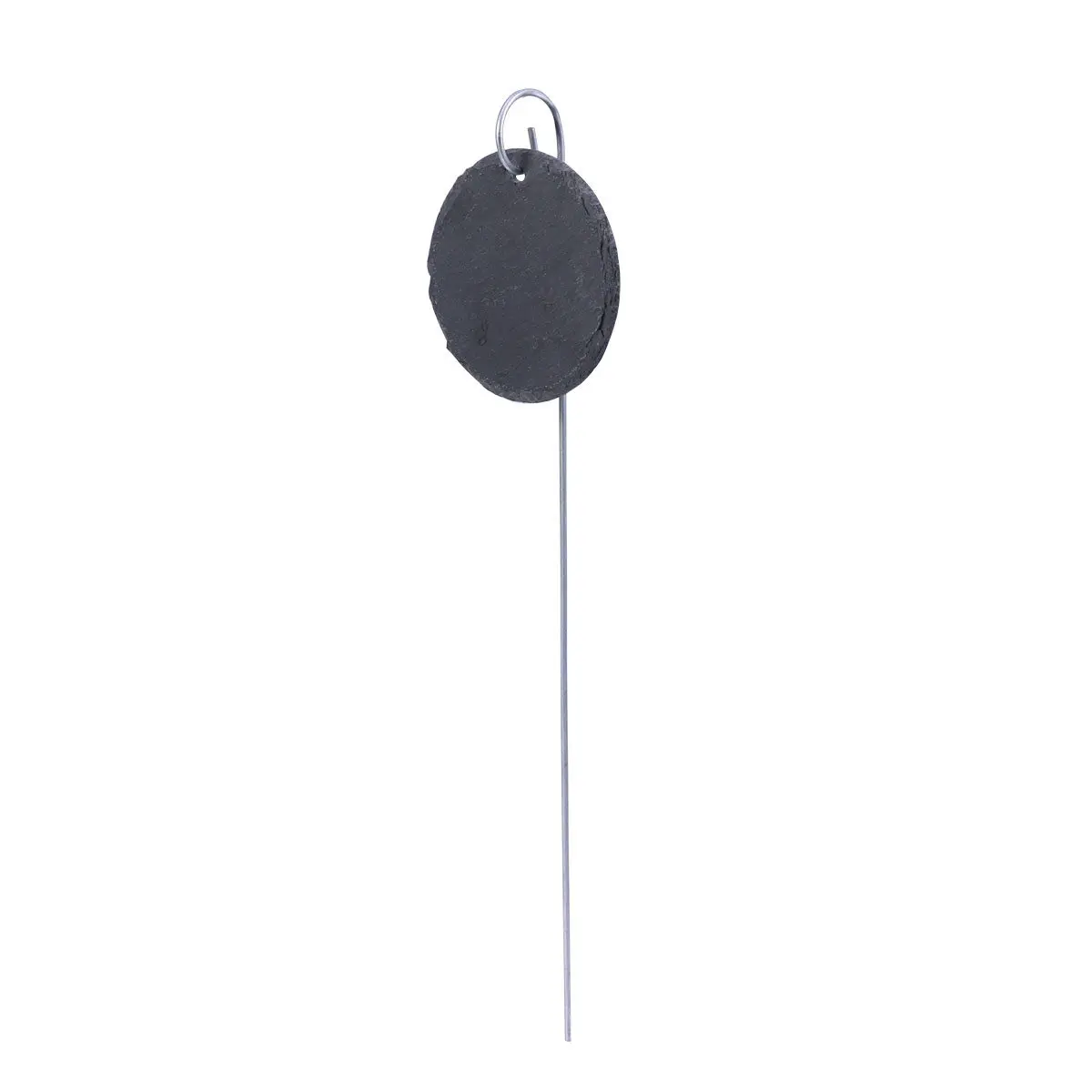 Iron Hanging Plant Label Round 10x10cm Natural Stone Garden Marker for Pots Flower Beds Herb Garden