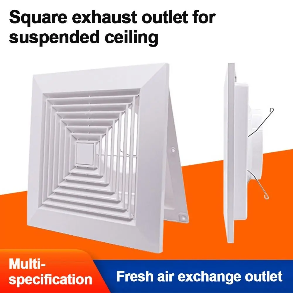 High Quality Durable Plastic Grille Air Outlet White Ventilator Cover Ventilation Hood Square Ceiling Vent Ventilation Systems
