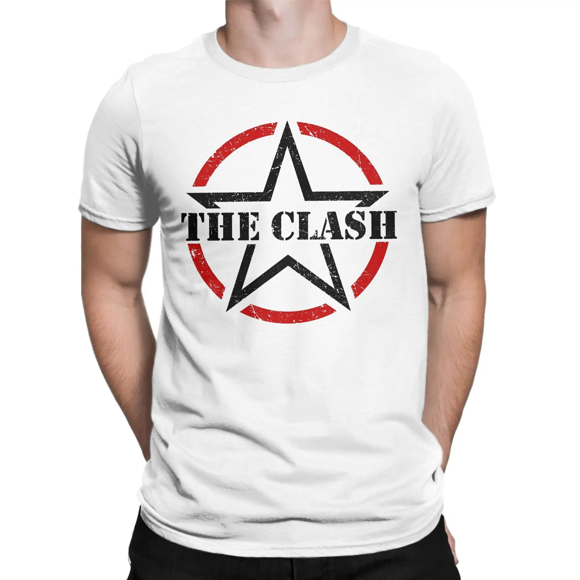 The Clash T-Shirt für Herren, Freizeit-T-Shirt aus reiner Baumwolle, Rundhals-T-Shirts, kurzärmelige Kleidung mit Aufdruck – Detail 3
