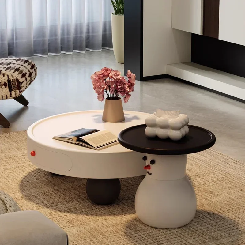 Interior Fashion Coffee Table Simple Decoration Round White Relaxing Events Side Table Cute Save Space Couchtisch Home Furniture