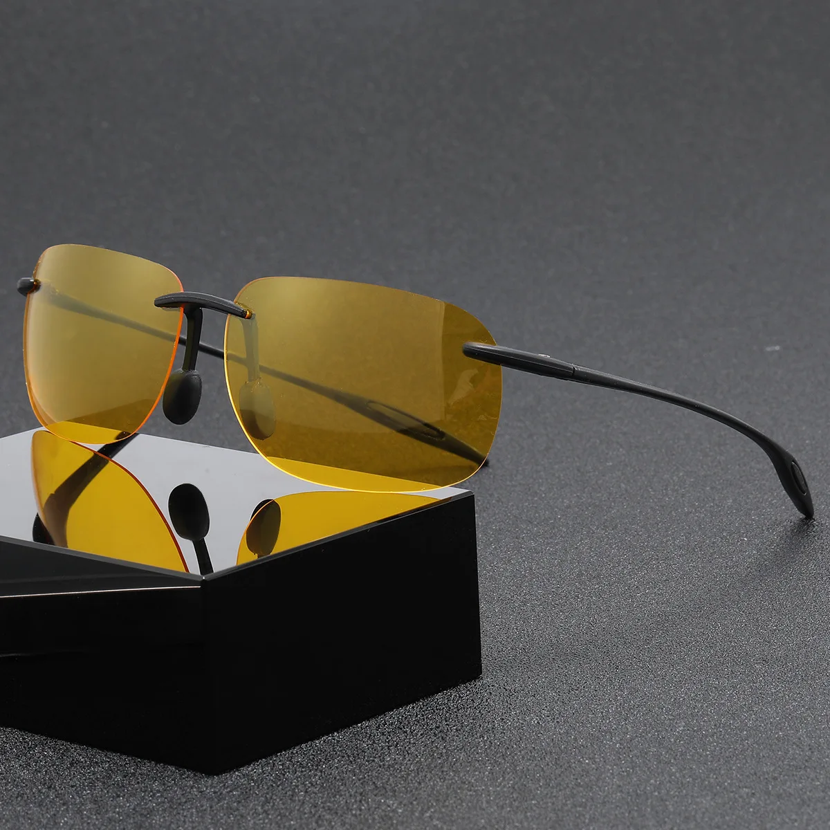 Polarized Sunglasses for Men WomenTr90 Rimless Frame Lightweight & Durable Protection for Running Fishing Baseball Sunglasses
