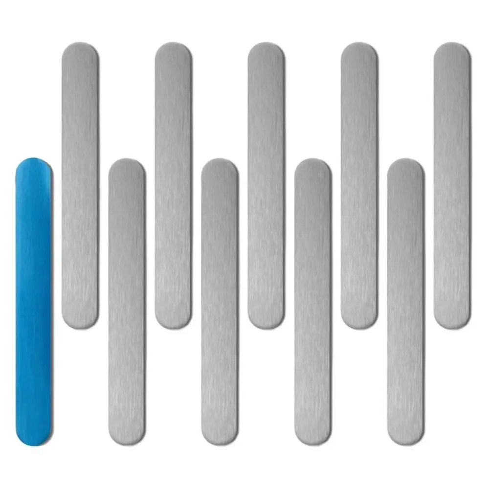 10PCS Reusable Adhesive Metal Plate Self-Adhesive Long Strip Self-adhesive Metal Sheet Versatile Strong Hold