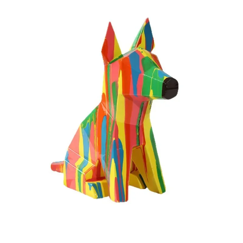 Color shower art building block puppy resin animal crafts office living room soft decoration ornament gift