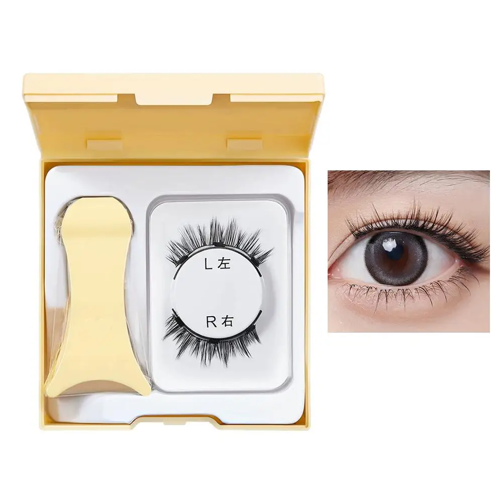 New Reusable Magnetic Eyelashes Tweezers Set Faux Mink Lashes Handmade 3D Natural False Eyelashes and Magnetic Tweezers