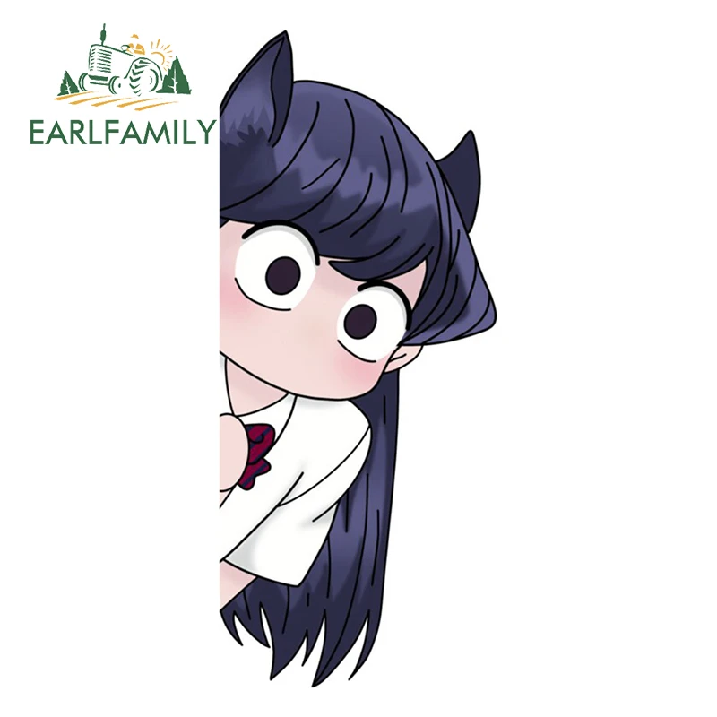 

EARLFAMILY 13 см Komi San Peeker автомобильные наклейки аниме Смешные окна доска для серфинга искусственная доска для серфинга водостойкая
