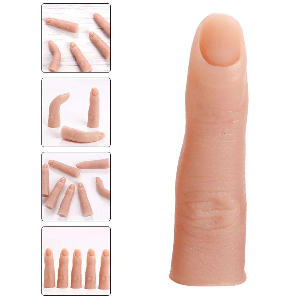 

Full Silicone Practice Hands Portable Fake Finger Manicure Supply Pluggable Convenient Nail Silica Gel Fingers for