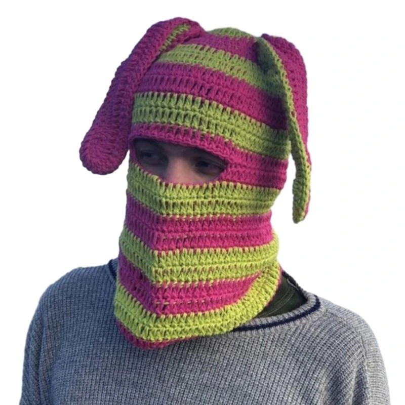 Horn Devil Hat Women Autumn And Winter Knitted Colorful Picture Props