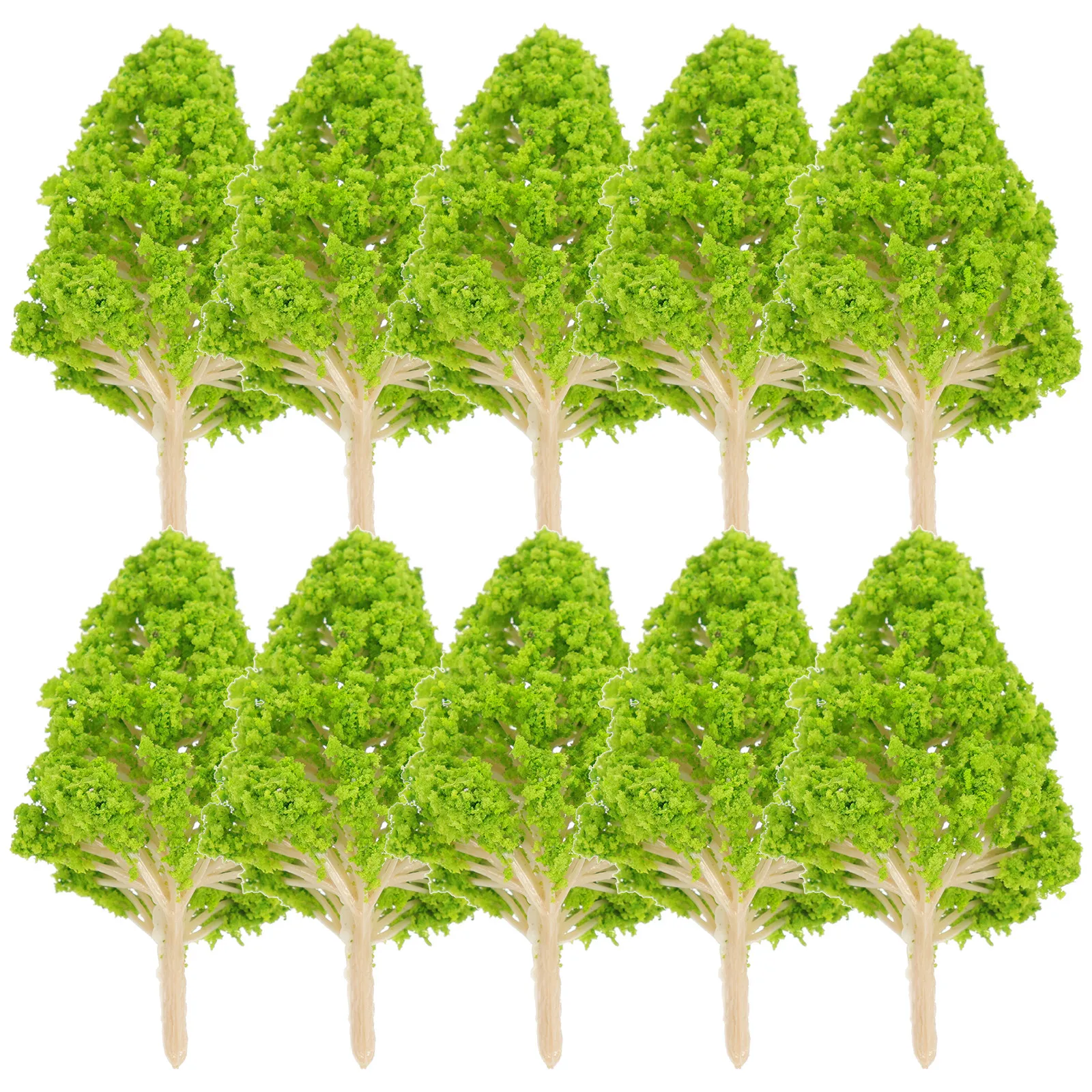 

10pcs Simulation Tree Set Miniature Green Scenery Models Durable Smooth Fake Trees for Sand Table DIY Crafts Decor