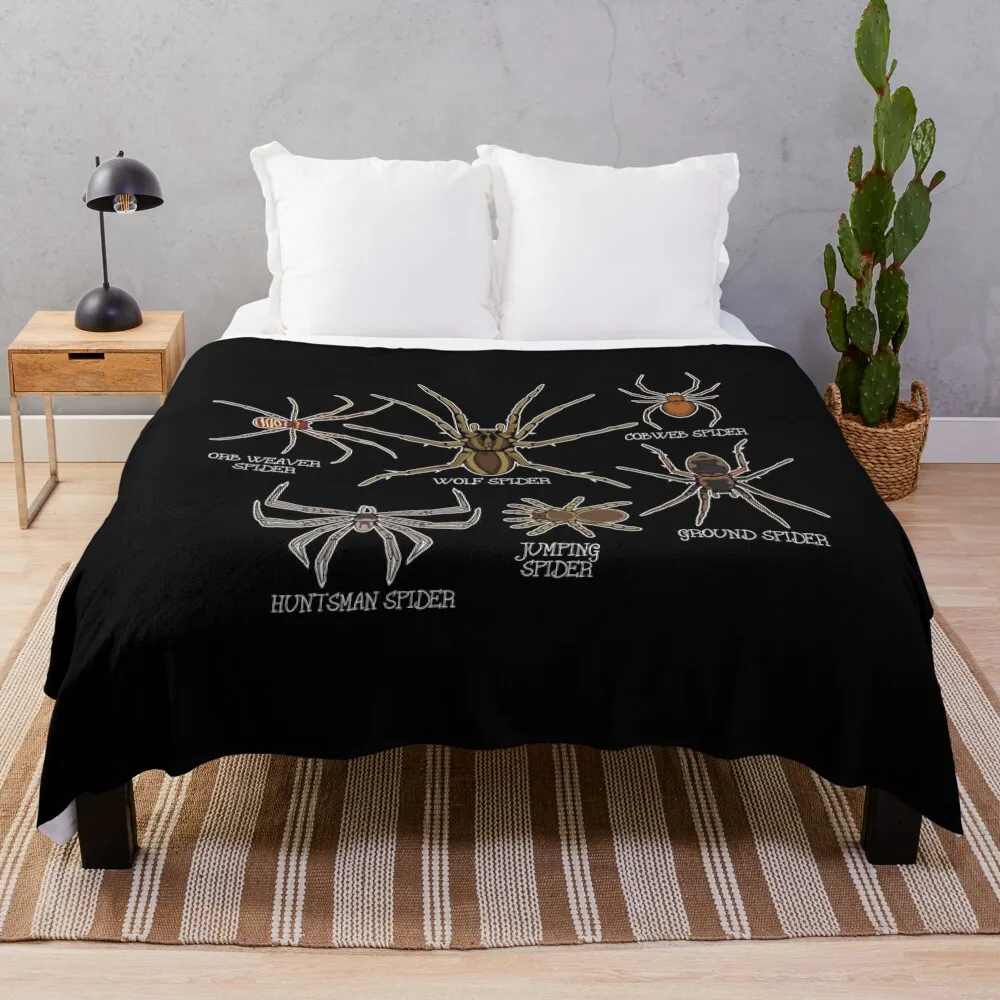 Spider Species Tarantula Arachnid Gifts Spider Throw Blanket Quilt Picnic Blankets