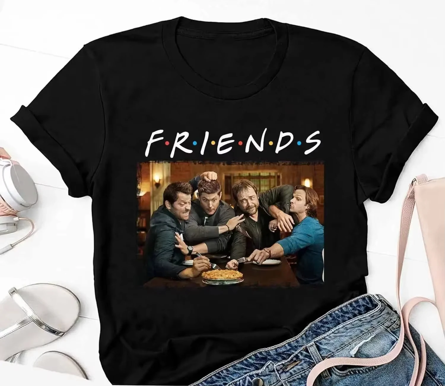 2026 Friends Supernatural T-Shirt, Sam and Dean Shirt, TV Series Shirt for Men and Women Short Sleeve Vintage