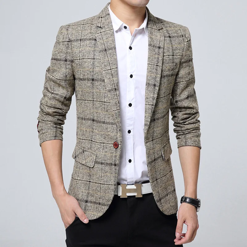 

Z103-2023 Spring and autumn new linen suit coat men's spot solid color casual suit collar trend suits
