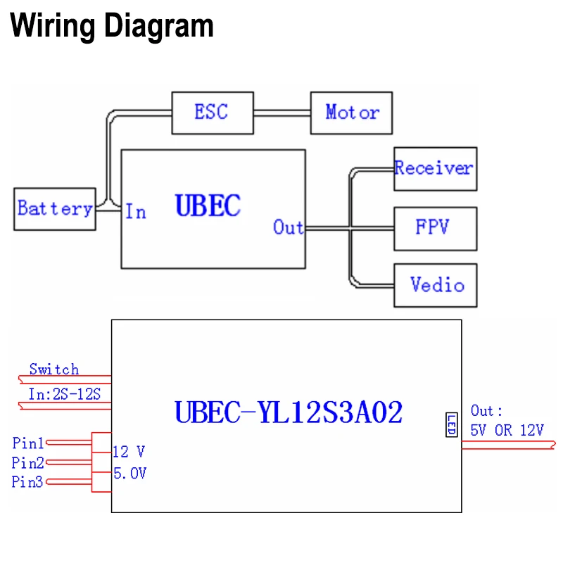 1PCS 2-12S 10-14S Lipo 3A 5A Fully Shielded Anti-jamming UBEC 5V/6V 5V/12V Switchable Ultra Battery Elimination Circuit Module