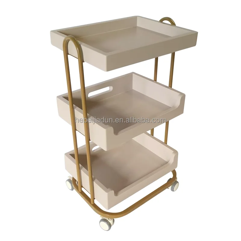 Multi Beauty Salon Equipment Spa Tray 3-Tier Storage Trolley Multi-Color Design for Home & Salon