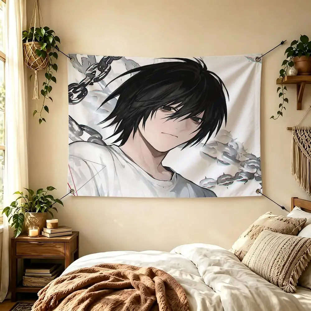 Death Note L Lawliet Flag Suitable For Party Club Outdoor Interior Wall Decoration Banner Fans Gift