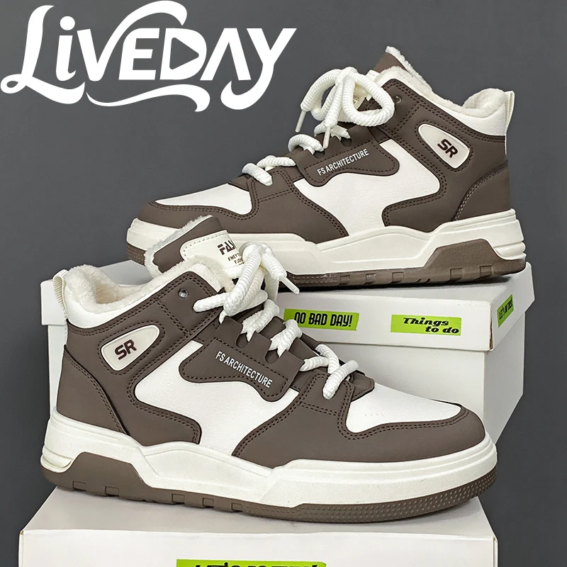 

LiveDay, зимняя высокая хлопковая повседневная обувь, теплые студенческие уличные холодные тренировочные прогулочные удобные нескользящие кроссовки