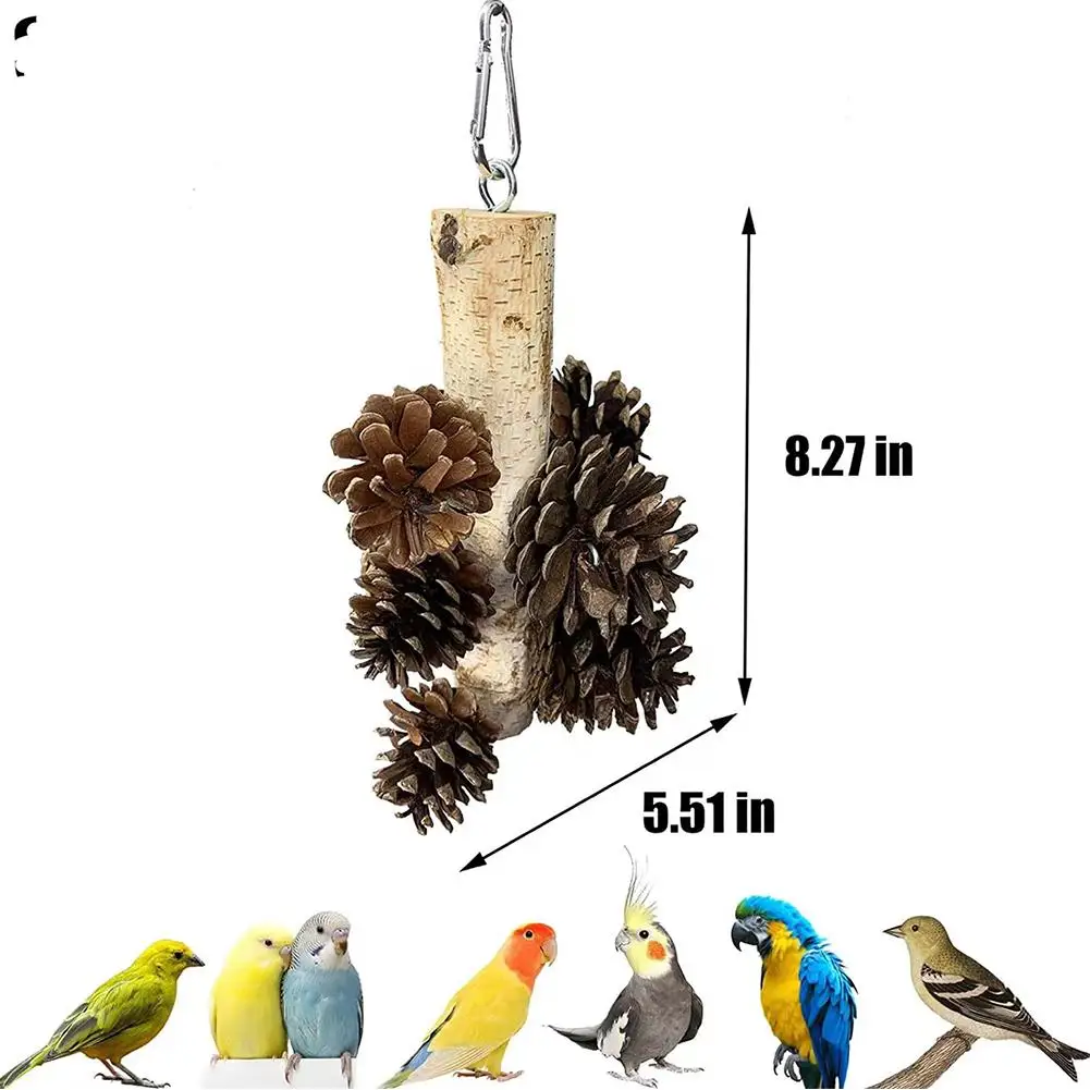 

Parrot Bird Hanging Chew Toys With Hooks Birds Molar Treats Toy Cage Accessories For Cockatiel Conure Parakeet