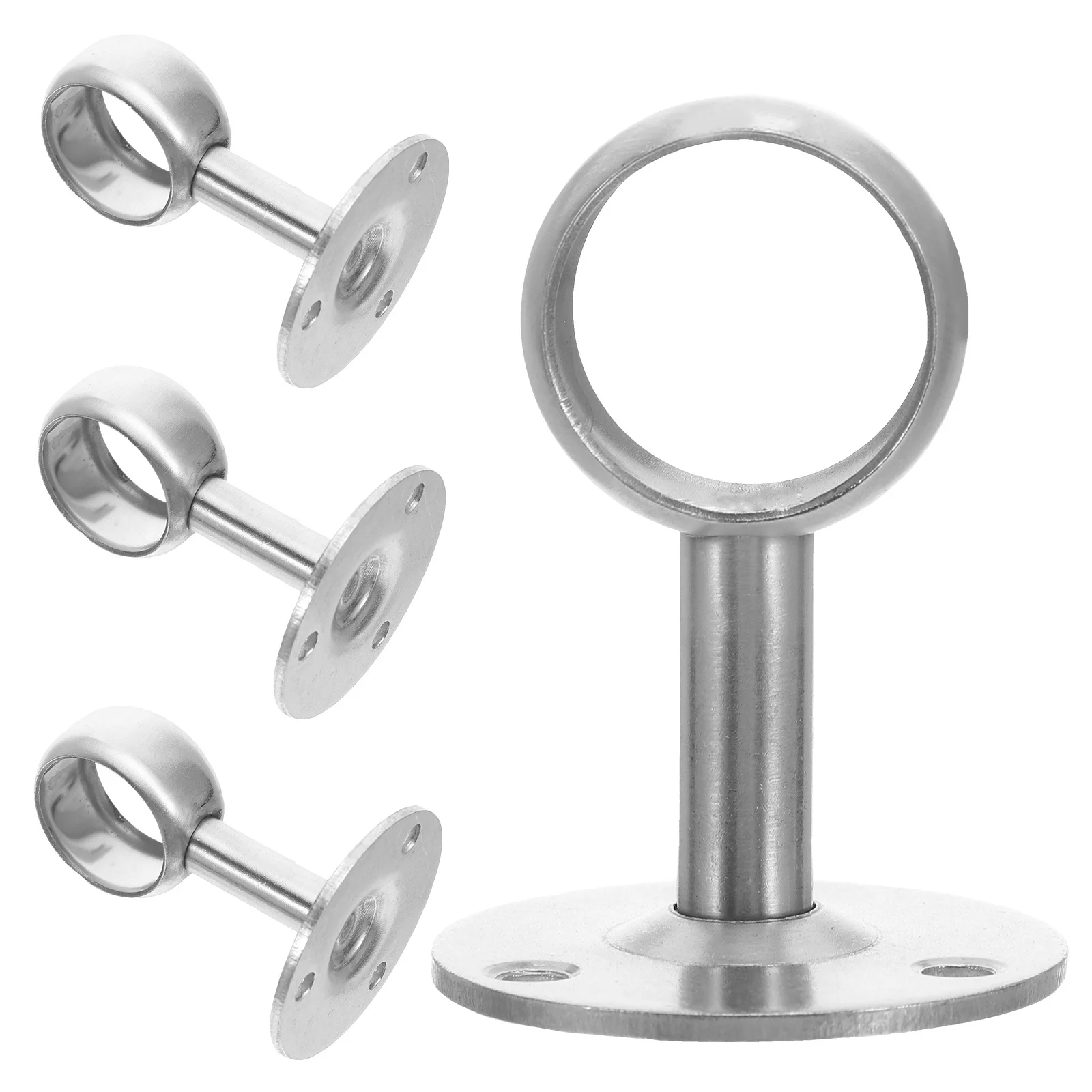 4 stuks roestvrijstalen kast staaf socket universele muurbevestiging houder voor gordijnroeden kledingkast droogrek steunbeugel