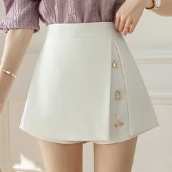 Summer irregular slit skirts shorts womens clothing designer high waist shorts for woman wide leg a line cute shorts luxury jupe