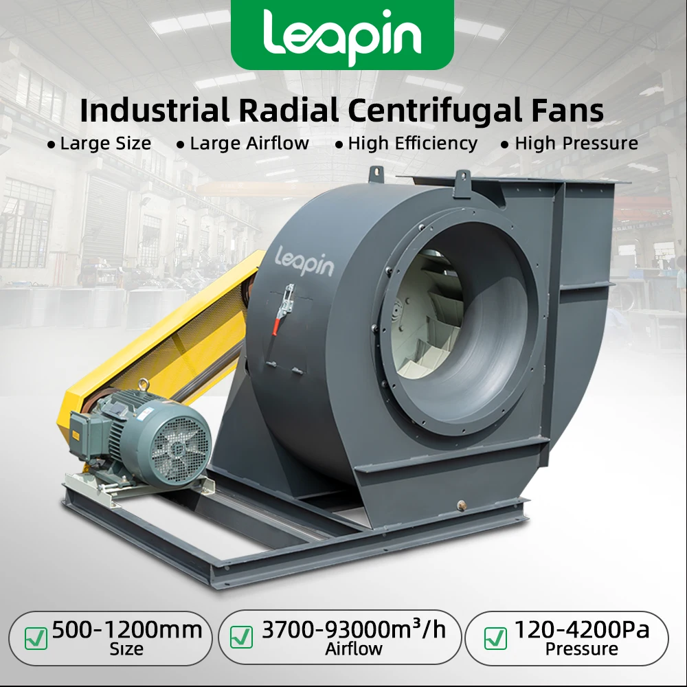 Centrifugal Fan (1706-121867m³/h Air Volume, 200-1300Pa Pressure, Galvanized Steel Impeller, AC Motor)