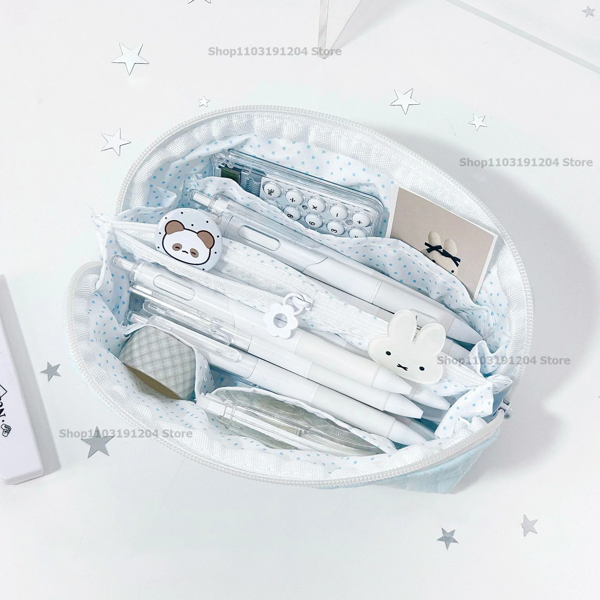 New Ins Soft Creamy Pencil Case Student Large Capacity Desktop Storage Stationery Pen Bag Cute Girl Makeup Bag Gift