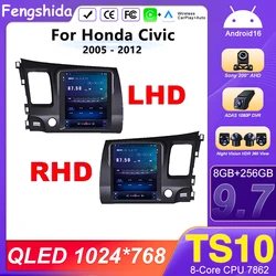 Android Carplay For Honda Civic 2005 - 2012 9.7 Inch for tesla style Android Car Multimedia Player Wifi Navigation Touch Display