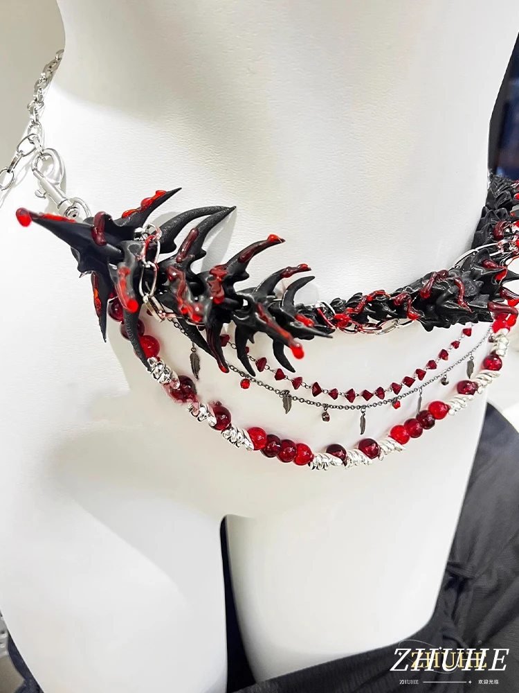 

ZHUHE Spine Beaded Aist Chain, A New Gothic Style Jewelry Accessory For Men And Women, Is A Party Gift