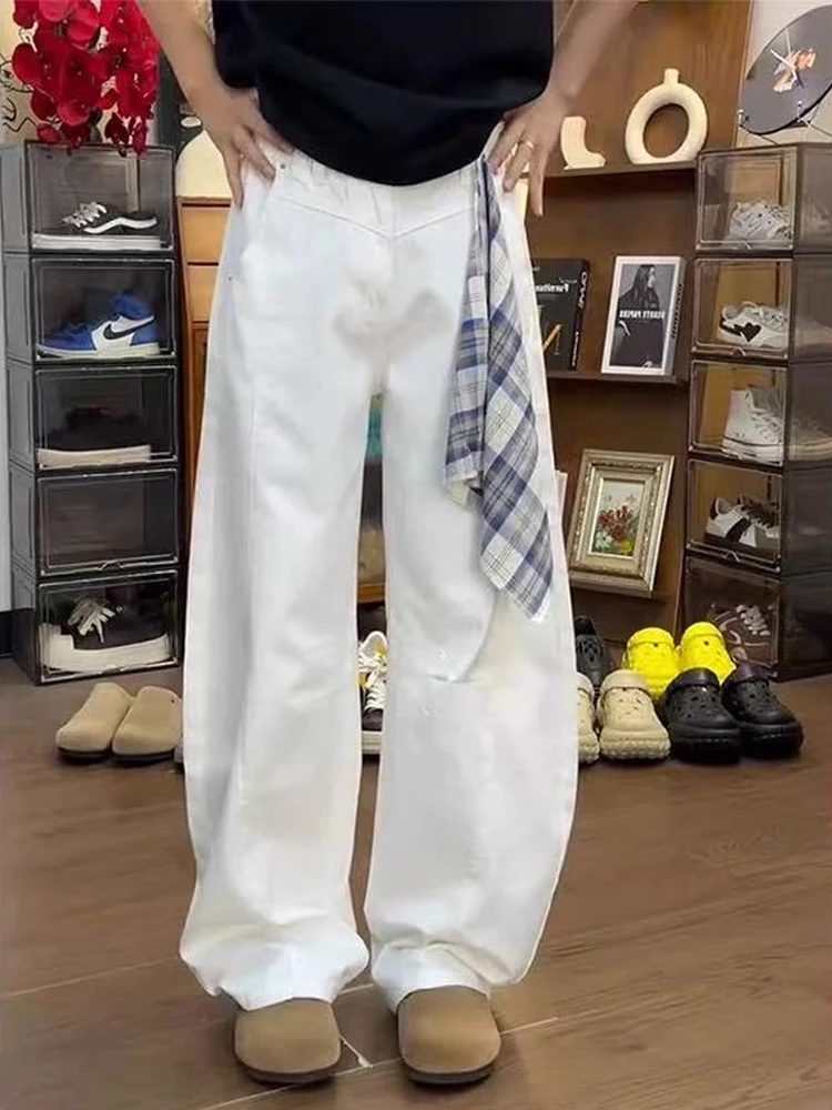 

Cleanfit American High Street Летние тонкие мужские свободные широкие брюки Повседневные брюки Прямой крой Свободная рабочая одежда Джинсы