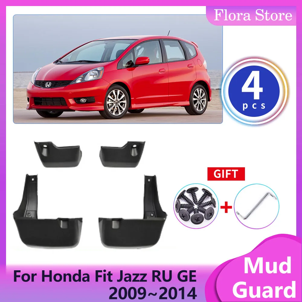 Car Fenders for Honda Fit Jazz RU GE GG Hybrid 2009~2014 Front Splash Guard Covers Rear Mudguard Mud Flaps Protector Accessories