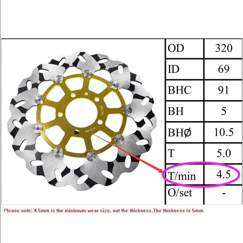 2PCS Motorcycle Front Brake Disc Rotors For Suzuki GSXR600 GSXR750 96-03 GSXR1000 TL1000R TL1000S GSXR1300 99-07 GSX1400 01-07