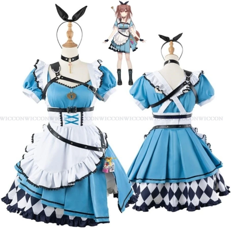 Anime Virtual YouTuber Hololive Inugami Korone Cosplay Costume Wig Baseball Coat Tail Maid Lolite Dress Woman Sexy Carnival Suit