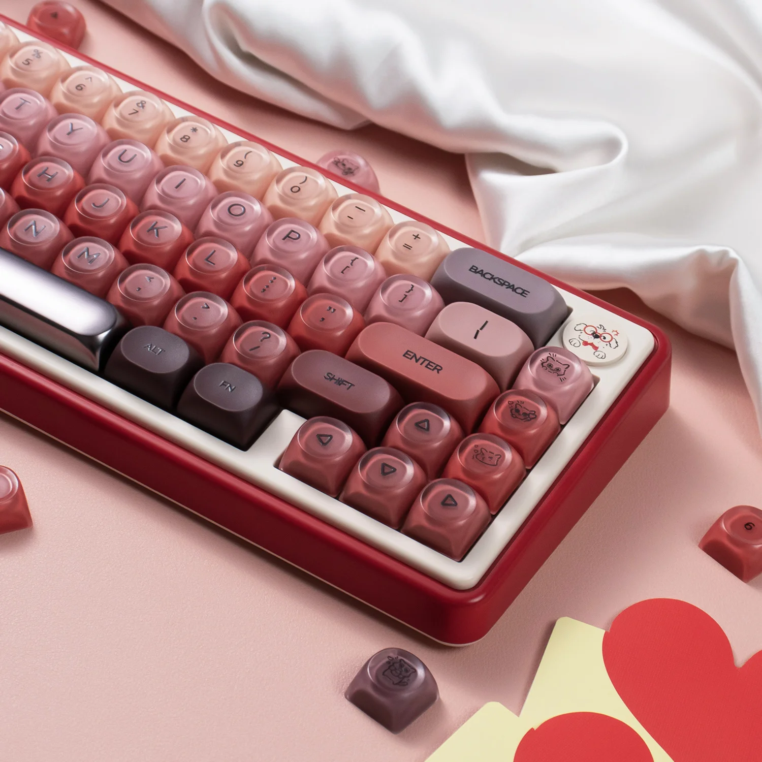 130 Keys Wine Red Foundation Keycap HOA Profile PBT Double Shot Keycap for Mx Switch Mechanical Keyboard Custom Key Caps