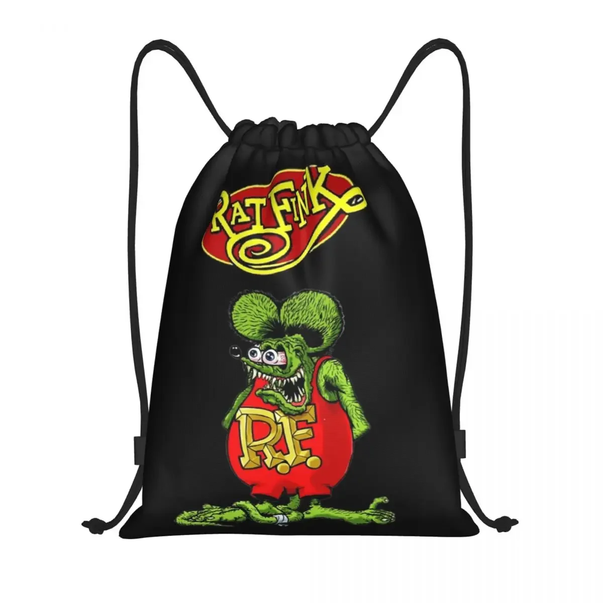 

Custom Rat Fink Drawstring Bags Women Men Lightweight Cartoon Animation Sports Gym Storage Backpack