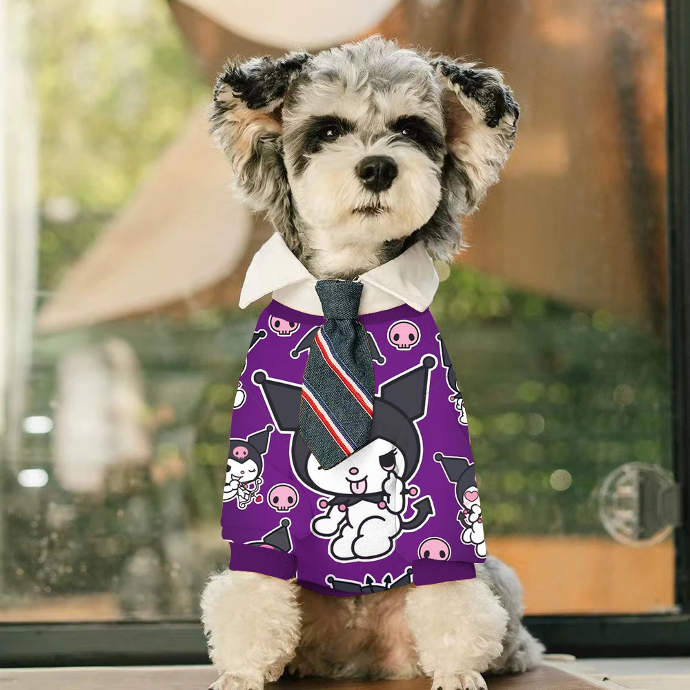 Sanrio personaje de dibujos animados lindo peluche Schnauzer perro gato Sudadera con capucha cálida para mascotas, Otoño e Invierno