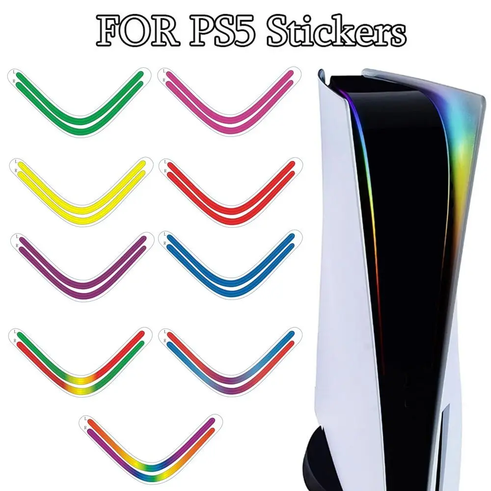 1 satz Für PS5 Host Licht Bar Regenbogen Gradienten Aufkleber Selbstklebende Aufkleber LED Lichtbalken Für playstation 5 Spiel Zubehör