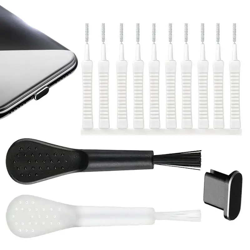 Mobile Phone Charging Port Dust Plug with Cleaning Brush Kit 13PCS cell Phone Speaker Dust Removal Cleaner Tool for IPhone 14 13