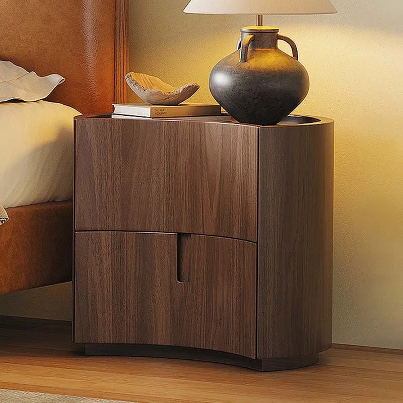 Wooden Brown Nightstands High Organizer Design Unique Space Saving Bedside Table Mid Century Salon Mesas De Noche Furniture Home