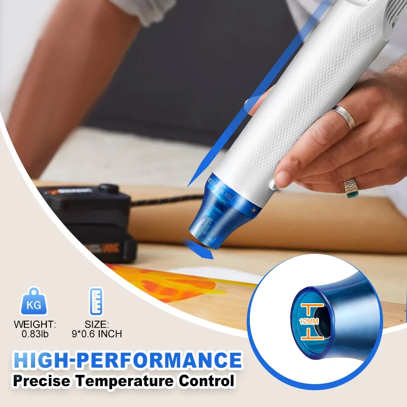 12V High-Quality Mini Handheld Safety Heat Gun, Suitable for Kitchen Food Sealing, DIY Crafts and Household Sealing Tasks