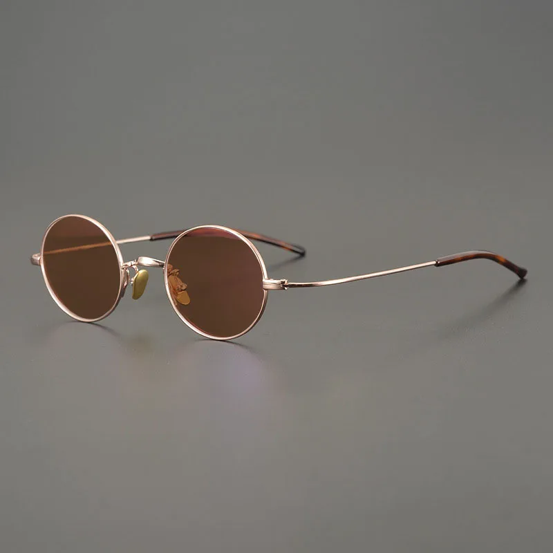 Retro okrągłe czysty tytan okulary przeciwsłoneczne UV400 wysokiej jakości vintage małe okrągłe antyrefleksyjne okulary z polaryzacją