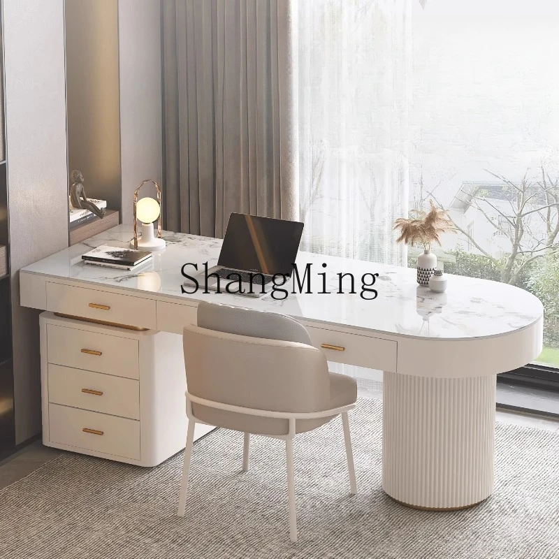 FG good-looking  new rock slab desk light luxury modern desk home bedroom computer desk high sense